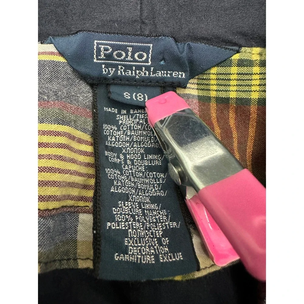 Polo Ralph Lauren Kids S 8 Patchwork Plaid Full Zip Hooded Jacket Multi-Color